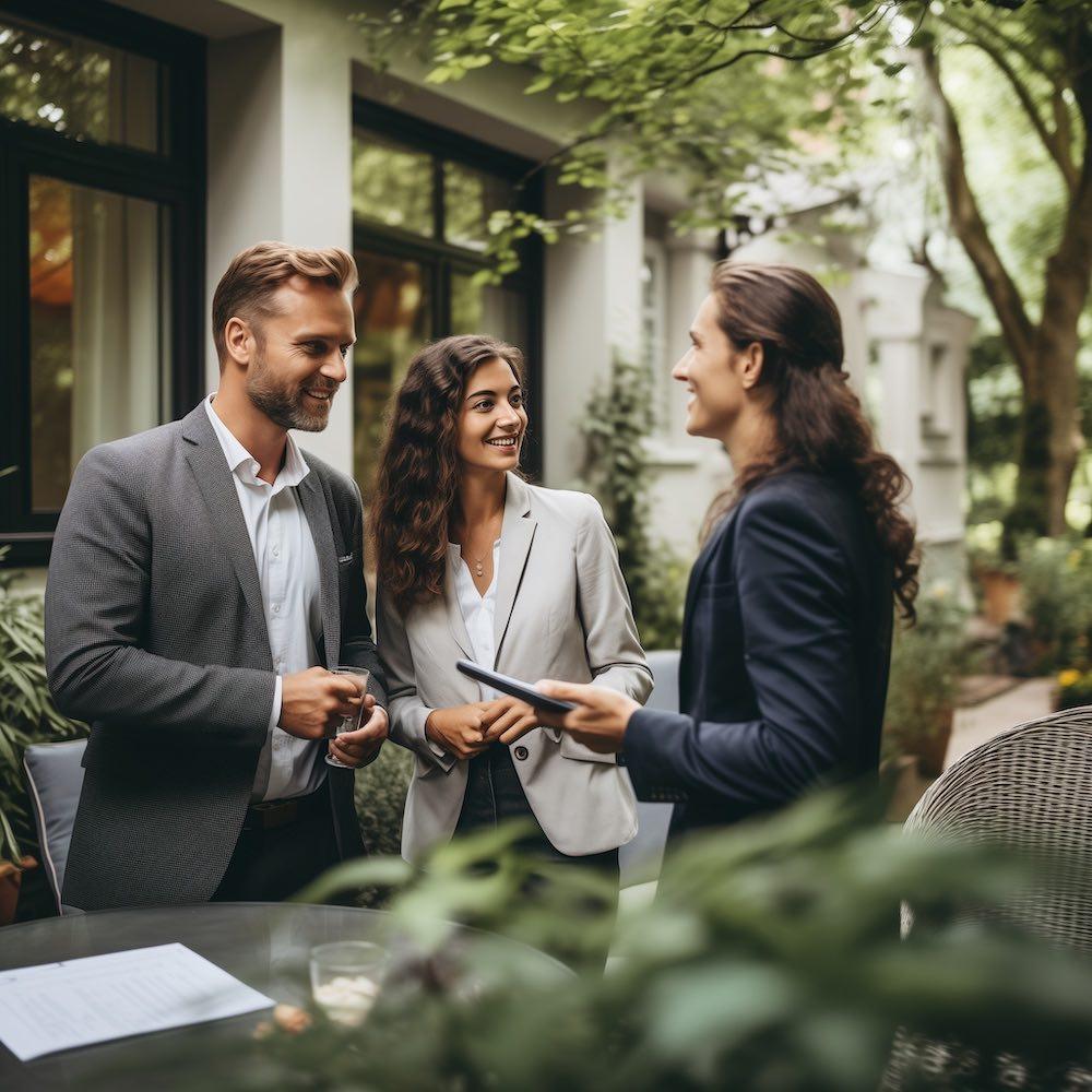 Agent meeting with clients