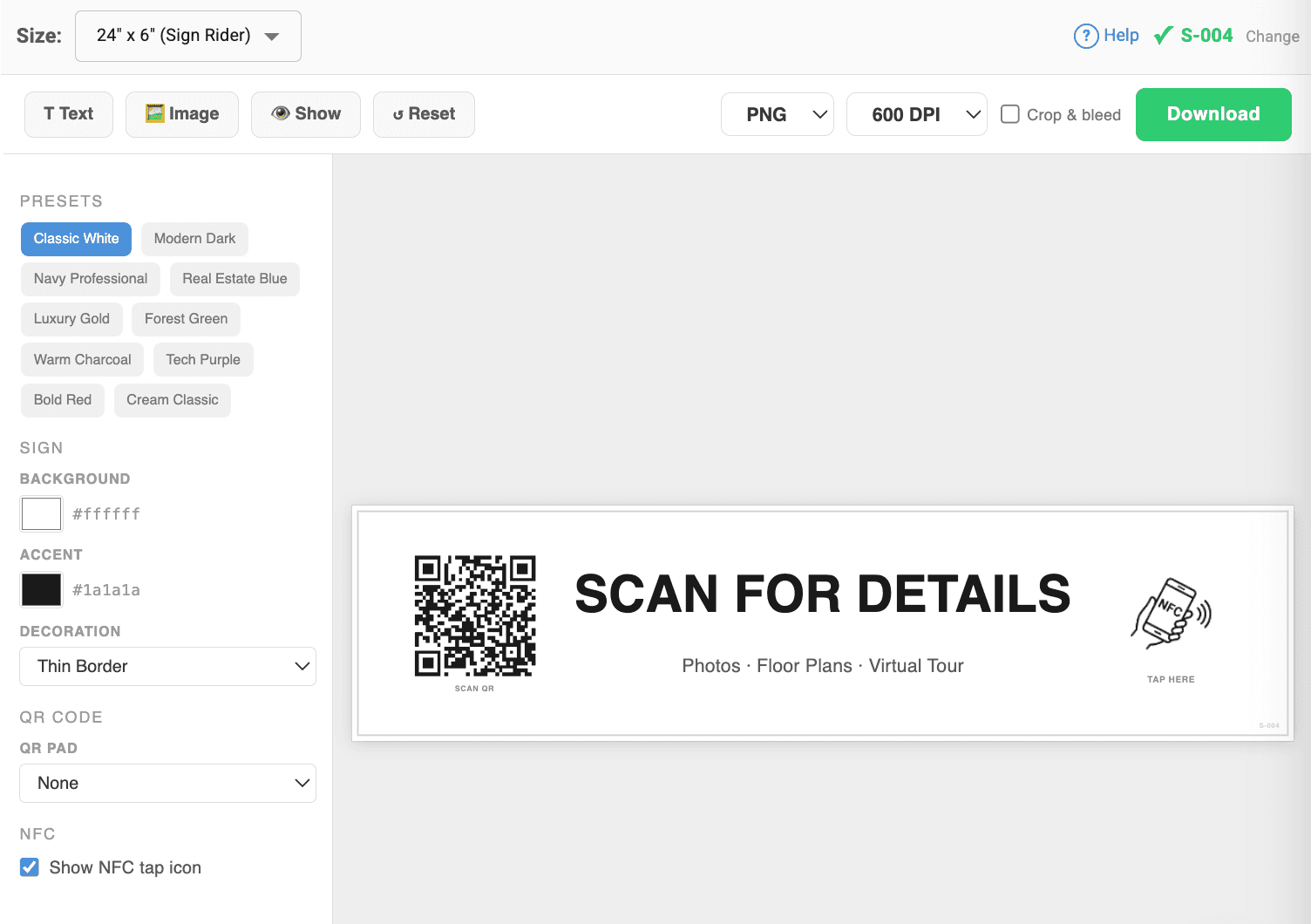 Sign rider editor interface