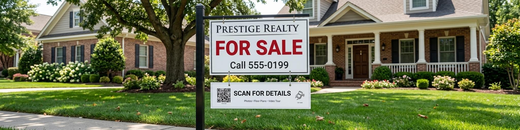 Smart sign rider on a For Sale sign