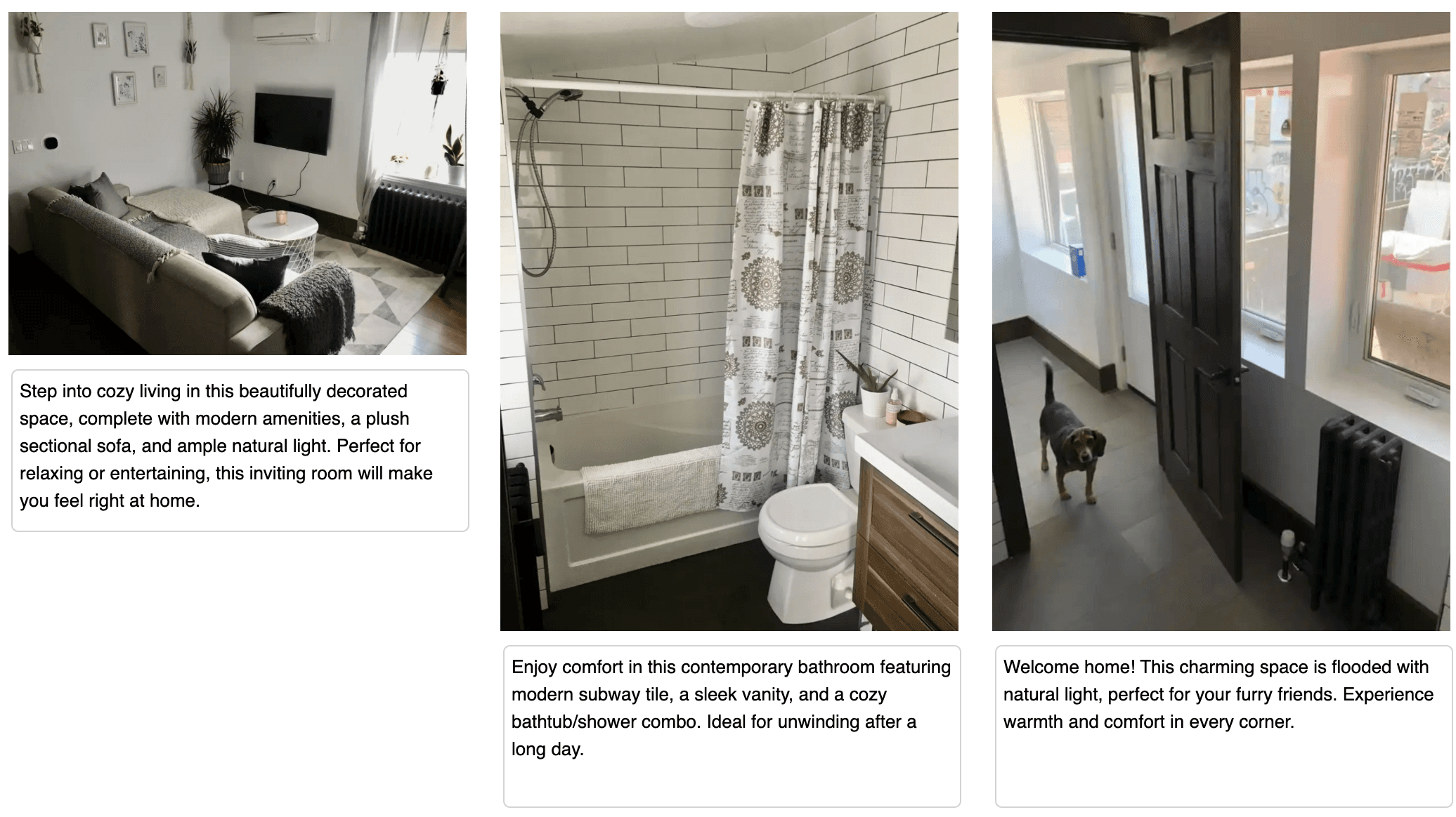 Example image captions