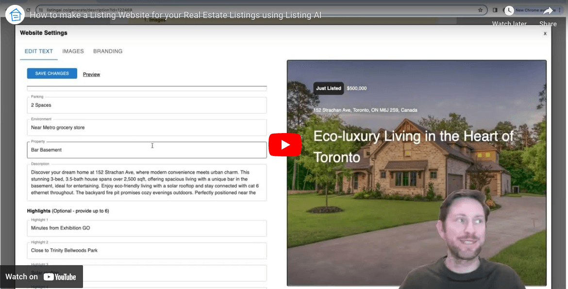 Listing QR code image