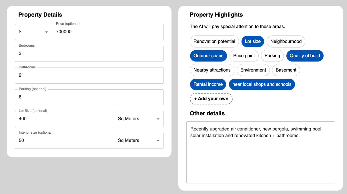 Property details