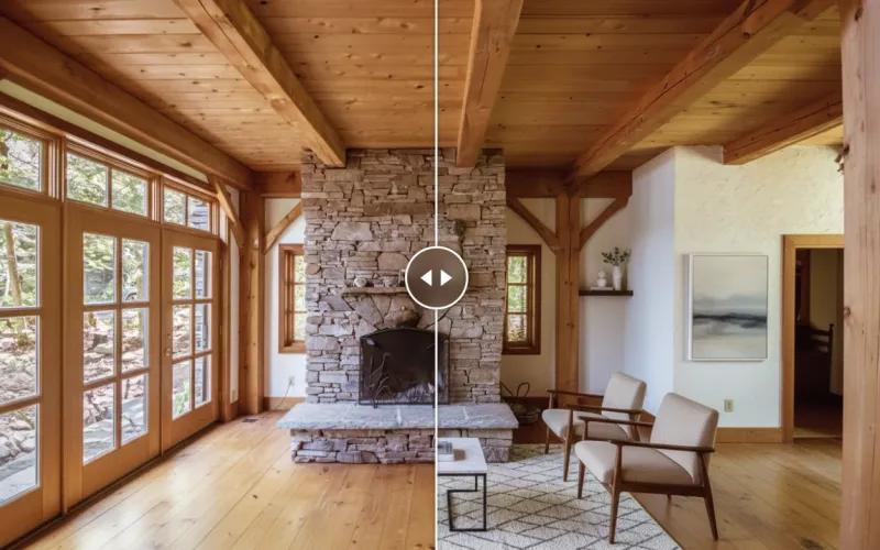 Virtual staging before and after